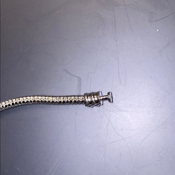 Silvertone Charm bracelet with 6 beads - Picture 5 of 6